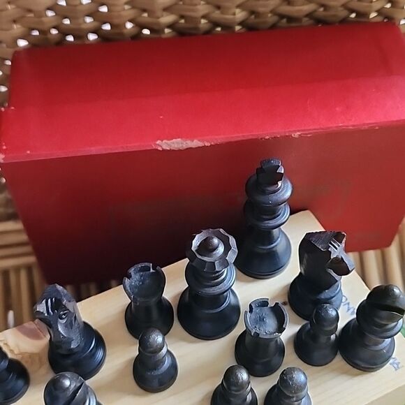 Vintage French Carved Wooden Chess Pieces - Picture 12 of 17